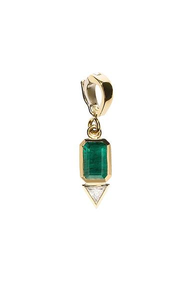 Emerald & Trillion Diamond Charm