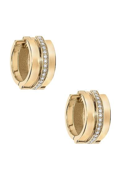 Staircase 3 Tier Hinged Diamond Huggie Earrings