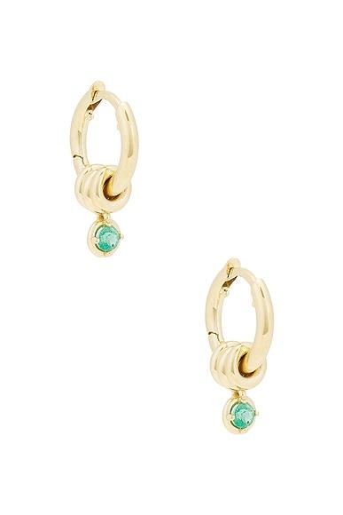 Zahra Hoop Emerald Earrings